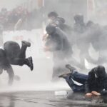اعتراض به سیاست های ریاضتی در بروکسل به درگیری با پلیس و بازداشت ۲۱ نفر انجامید